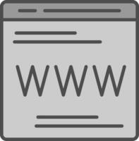 web página línea lleno escala de grises icono diseño vector