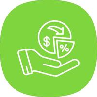 Dividends Line Curve Icon Design vector