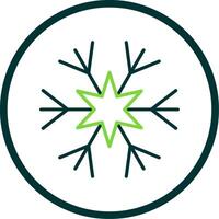 Snowflake Line Circle Icon Design vector