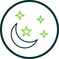 Moon Line Circle Icon Design vector