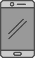 Smart phone Line Filled Greyscale Icon Design vector