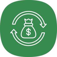 Return Of Investment Line Curve Icon Design vector