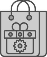 Gift Bag Line Filled Greyscale Icon Design vector