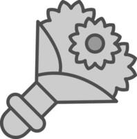 Flower Bouquet Line Filled Greyscale Icon Design vector