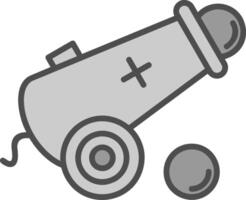 Cannon Line Filled Greyscale Icon Design vector