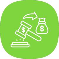 Bidding Line Curve Icon Design vector