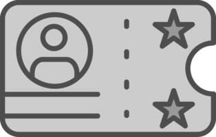 Ticket Line Filled Greyscale Icon Design vector