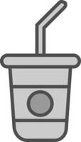 Soft Drink Line Filled Greyscale Icon Design vector