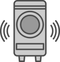 Woofer Line Filled Greyscale Icon Design vector