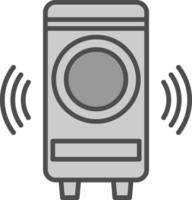 Woofer Line Filled Greyscale Icon Design vector