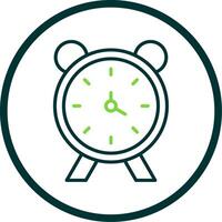Alarm Clock Line Circle Icon Design vector