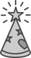 Party Hat Line Filled Greyscale Icon Design vector