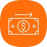 Send Money Line Curve Icon Design vector