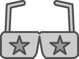 Party Glasses Line Filled Greyscale Icon Design vector