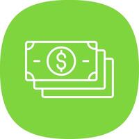 Banknotes Line Curve Icon Design vector