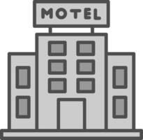 Motel Line Filled Greyscale Icon Design vector