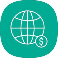 Global Economy Line Curve Icon Design vector