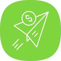 Send Money Line Curve Icon Design vector