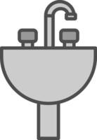 lavabo línea lleno escala de grises icono diseño vector