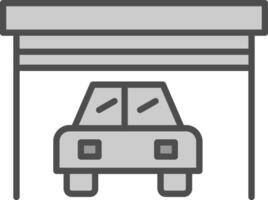 Garage Line Filled Greyscale Icon Design vector