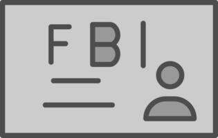 Fbi Line Filled Greyscale Icon Design vector