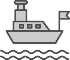 Ferry Line Filled Greyscale Icon Design vector