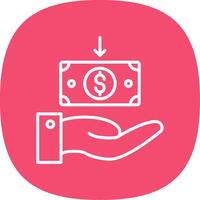 Receive Money Line Curve Icon Design vector