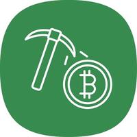 Bitcoin Mining Line Curve Icon Design vector
