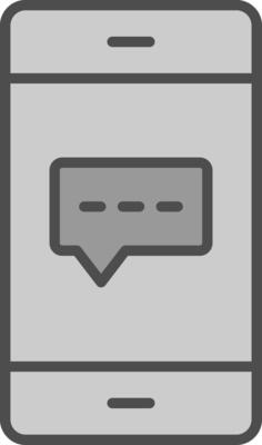 Live Chat Line Filled Greyscale Icon Design