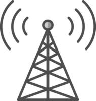 Radio Tower Line Filled Greyscale Icon Design vector