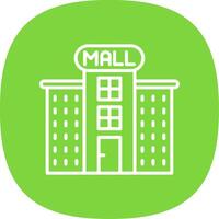 Shopping Mall Line Curve Icon Design vector