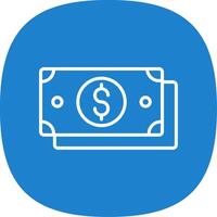 Dollar Bill Line Curve Icon Design vector