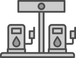 gasolina estación línea lleno escala de grises icono diseño vector
