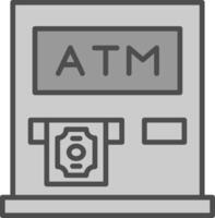 Atm Machine Line Filled Greyscale Icon Design vector