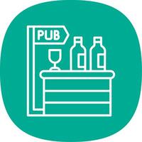 pub línea curva icono diseño vector