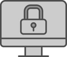 Security Line Filled Greyscale Icon Design vector