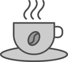 café taza línea lleno escala de grises icono diseño vector