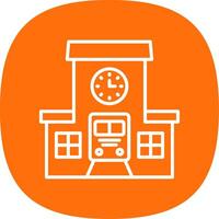 Train Station Line Curve Icon Design vector