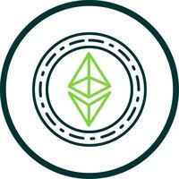 ethereum moneda línea circulo icono diseño vector