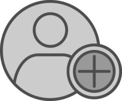 Add Line Filled Greyscale Icon Design vector