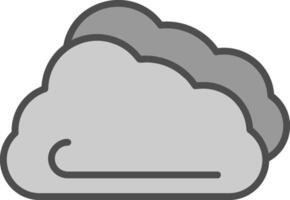 nube línea lleno escala de grises icono diseño vector