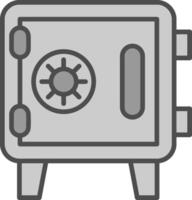 Safe Box Line Filled Greyscale Icon Design vector