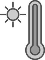 Thermometer Line Filled Greyscale Icon Design vector