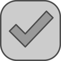 Checkmark Line Filled Greyscale Icon Design vector