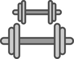 Dumbbell Line Filled Greyscale Icon Design vector