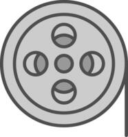 Reel Line Filled Greyscale Icon Design vector