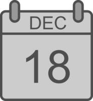 diciembre línea lleno escala de grises icono diseño vector