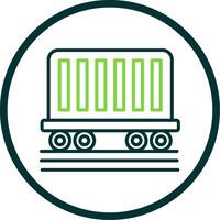 Train Container Line Circle Icon Design vector