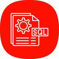 sql archivo línea curva icono diseño vector
