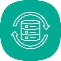 Data Synchronization Line Curve Icon Design vector